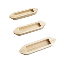 3x Wooden Boat,Unfinished,DIY Projects,Nautical Fishing Canoe Wood Boat Decor