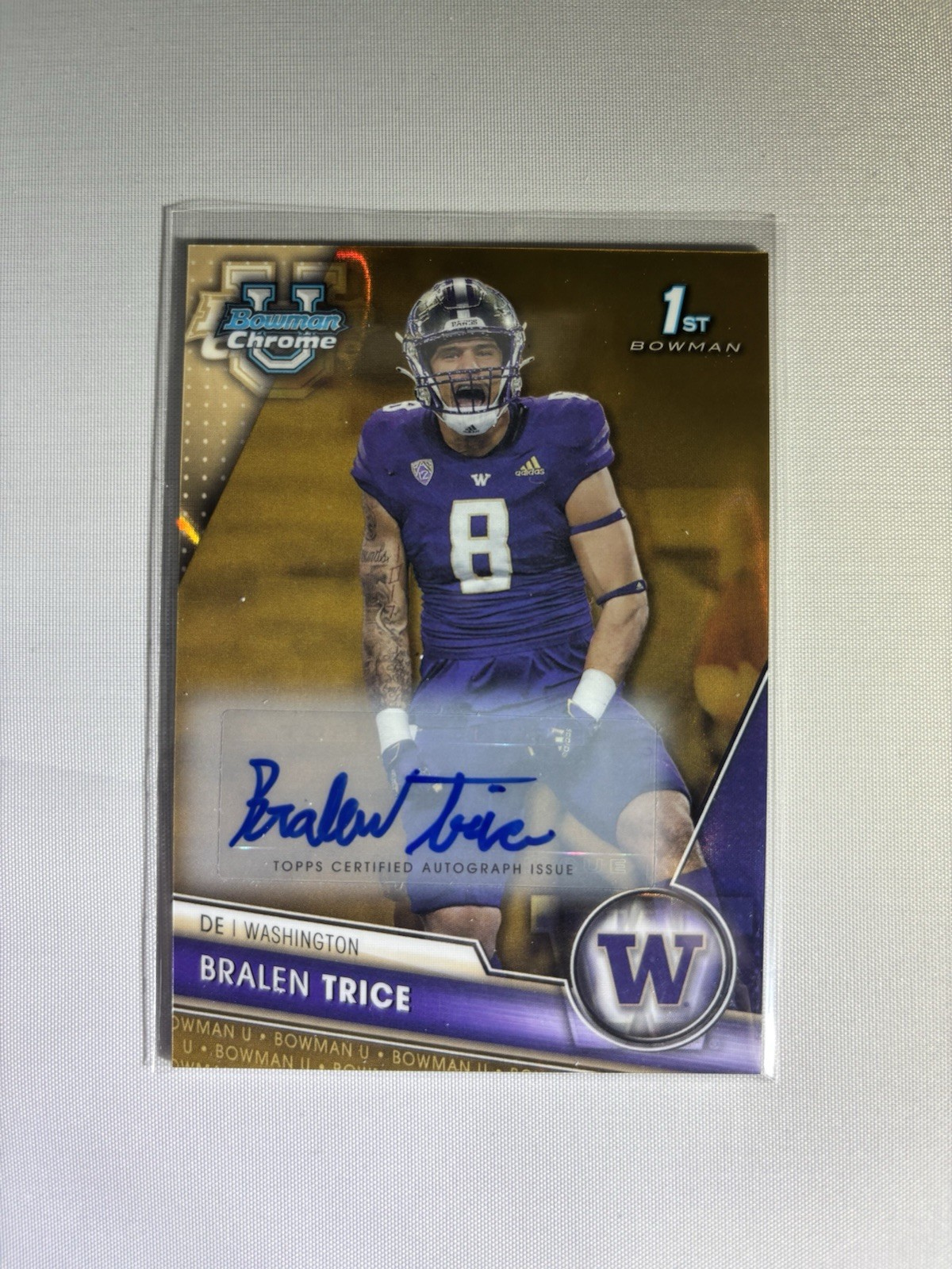 2023 Bowman Chrome Bralen Trice 1st Bowman Gold Refractor Auto /50 No. 106
