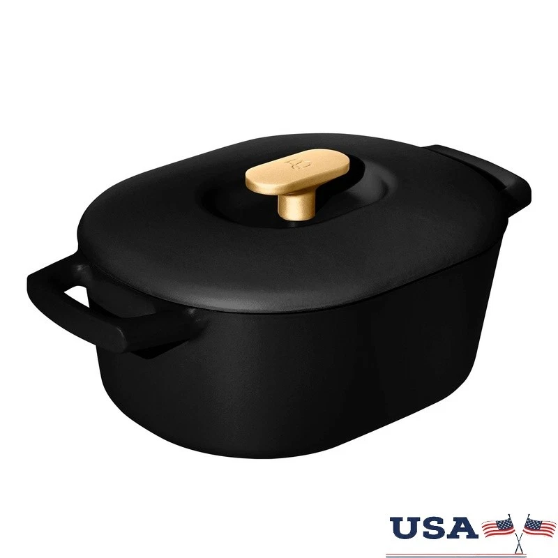 6qt Enameled Cast Iron Dutch Oven Oven Safe Stovetop Induction Cooking New
