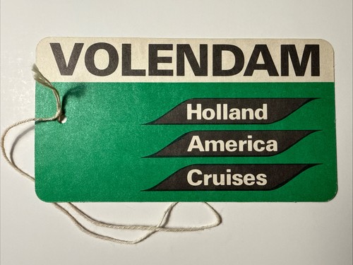 1999 Volendam Cruise Ship Holland America Line Unused Luggage Tag Vtg