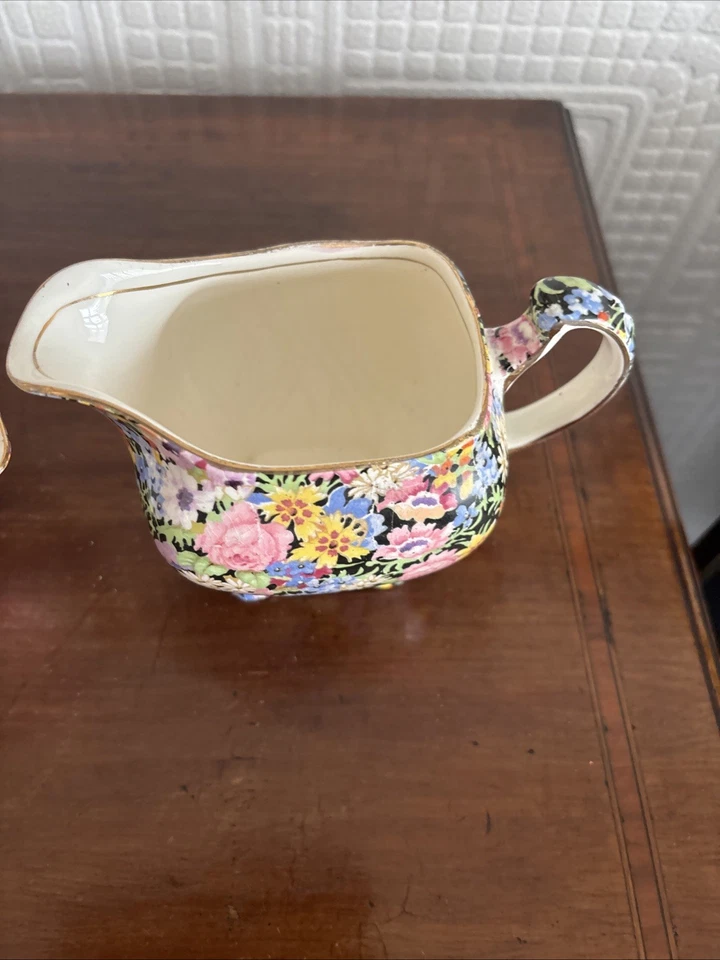 Lovely Rare Vintage Royal Winton Grimwades Balmoral Creamer and Sugar Bowl - image 4 of 4