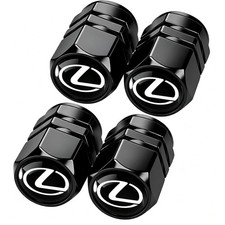 Lexus Metal Tire Valve Stem Caps Black 08 Car Wheel Valve Stem Covers