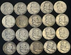 Lot of 20 ($10) Circulated 1940s- 1960s Franklin Half Dollar 90% Silver Coins