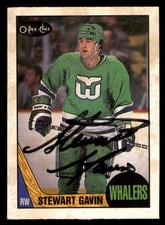1987 OPC O-Pee-Chee Hockey #61 Stewart Gavin Signed Autograph (no COA)
