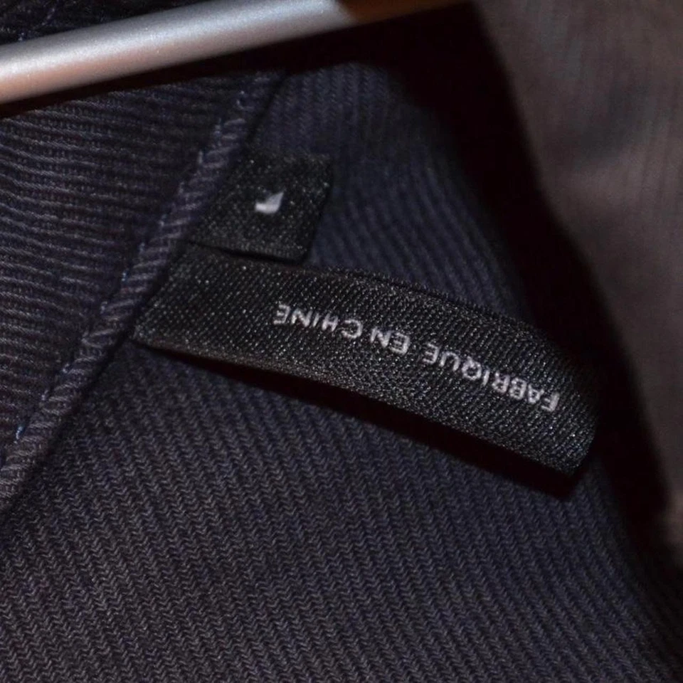 $345 Vintage 2000s Helmut Lang black/navy distressed denim jacket large - Image 4 of 4