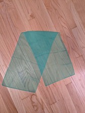 vintage 60s 70s acid green sheer neck head scarf retro mod 34" x 10"