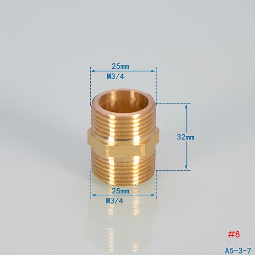 Adaptador acoplador de tubería de montaje de latón para pezones reductores de rosca macho BSP de 3/4" 1/2" 1" - Imagen 11 de 22