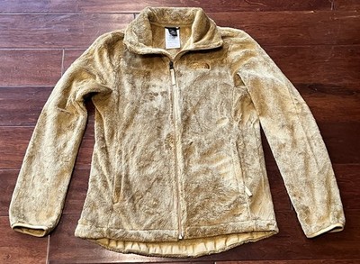 The North Face Gold 2 Pocket Women's Small Zip Sherpa Fuzzy Fleece Osito Jacket