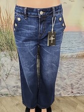 Nwt Womans Flamingals 80004 Dark Blue Jeans 4 Pockets Size Medium Inseam 30