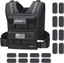 APEXUP Adjustable Weighted Vest Men 20Lbs/30Lbs/40Lbs Weights with Reflective St