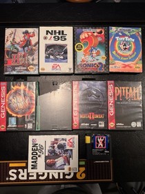 Sega Genesis Lot Of 10 Games: Sonic, Mortal Kombat, NBA Jam, Tiny Toons, Hook ++