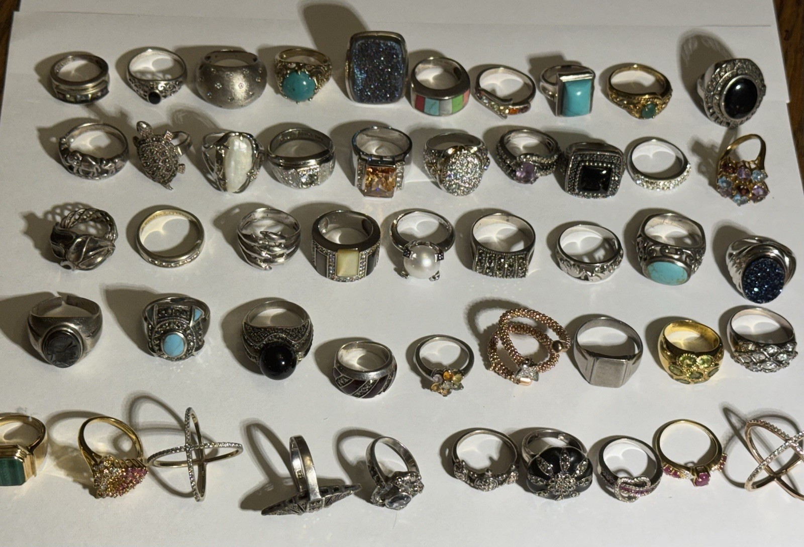 Sterling Silver Ring Assortment. 48 Different. To… - image 1
