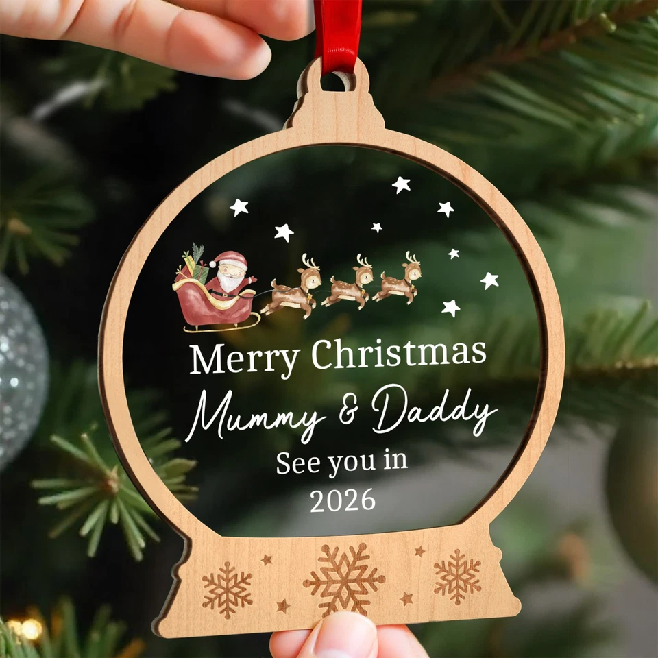 Bumps First Christmas Mummy Daddy Parents To Be Ornament Bauble With Gift Bag - Image 2 of 4