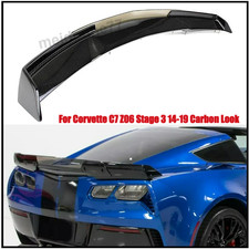 Carbon Fiber Look Rear Trunk Lip Wing Spoiler For Corvette C7 Z06 Stage 3 14-19 