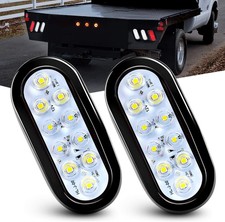 6 Oval Led Trailer Tail Lights White Reverse Backup Flush Mount 2pcs Tl-09 6 Oval Led Trailer Tail Lights White Reverse Backup Flush Mount 2pcs Tl-09