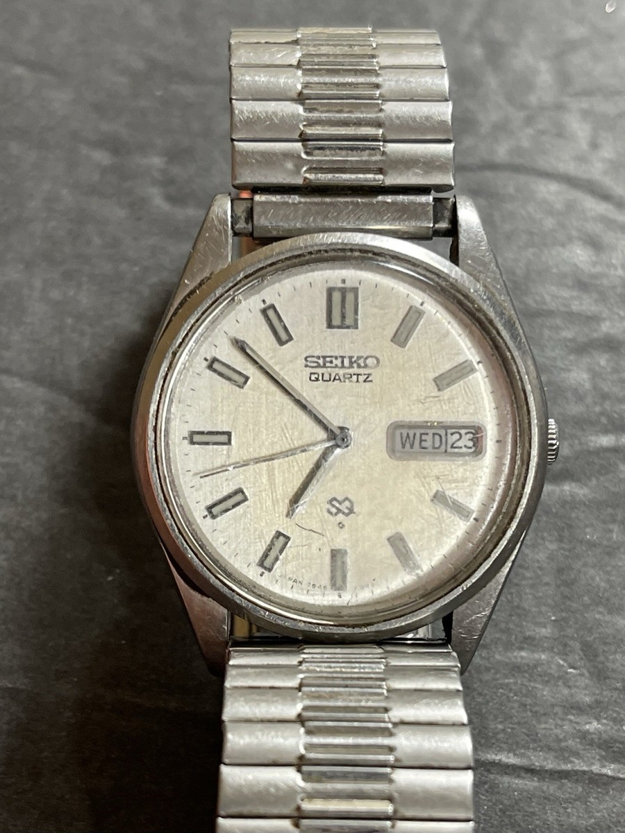 Vintage 1979 Seiko Quartz Men's Wristwatch 7546-8360 New Battery