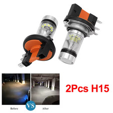 2X H15 LED Headlight Bulbs 6000K 20SMD High Beam DRL Bulbs Kit for CAR down LIGH