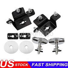 Chrome Hood Pin Lock Retainer Bracket Kit For 1970-1972 Oldsmobile Cutlass 442 Chrome Hood Pin Lock Retainer Bracket Kit For 1970-1972 Oldsmobile Cutlass 442
