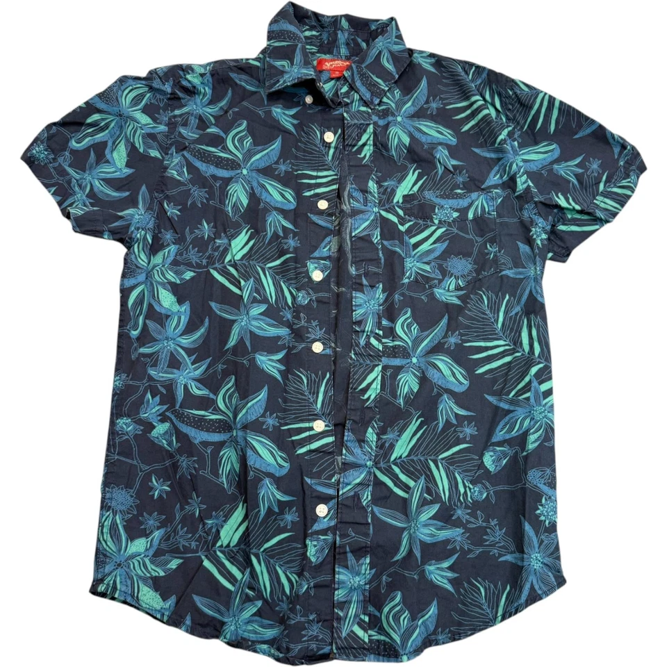 Polo Arizona Jean Co. Para Hombre Talla XS Manga Corta Floral Abotonado 100% Algodón Foto 2 de 4