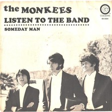 THE MONKEES-PICTURE SLEEVE + 45--(LISTEN TO THE BAND)--PS--PIC--SLV