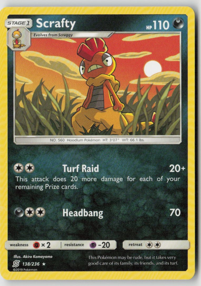 Scrafty 138/236 - SM - Unified Minds Normal - PTCG