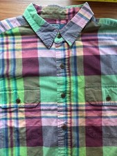 Polo Ralph Lauren Pink Green Plaid Short Sleeve Button Shirt XL Heritage Preppy