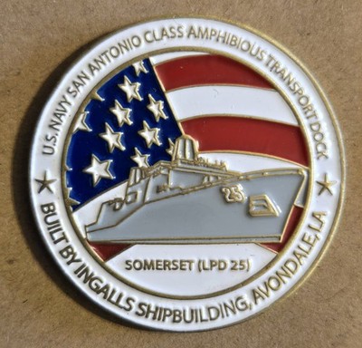 U.S.N. San Antonio Class Ambitious Transport Dock Challenge Coin