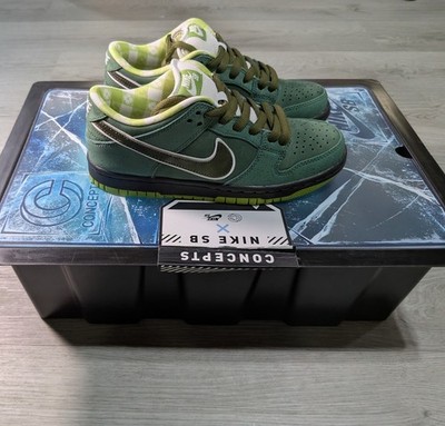 Nike SB Dunk Low  Green Lobster  Concepts Special Box   Rare Collector Pair   
