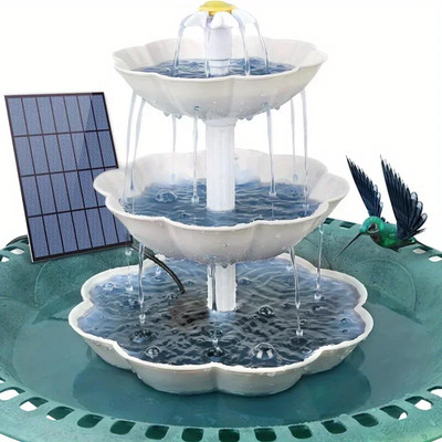 Solar Vogeltränke Brunnen abnehmbar DIY Wasser Landschaftsbau Brunnen für Bir