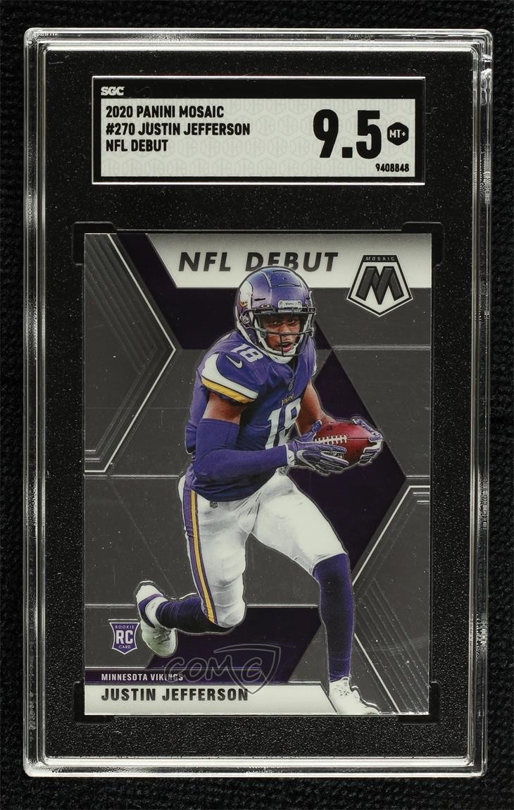 2020 Panini Mosaic NFL Debut Justin Jefferson #270 SGC 9.5 Mint+ Rookie RC 1g5i