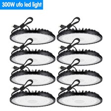 8 Pack 300W UFO Led High Bay Light Warehouse Factory Commercial Industrial Light