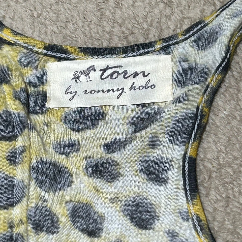Torn by Ronny Kobo Leopard Print Frill Tank Top - Image 2 of 4