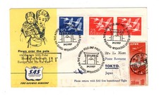 NORTH POLE SWEDEN JAPAN Over the Pole Stockholm 1957 SAS Air Cover ZP