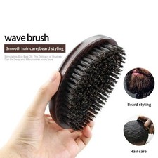 Men Boar Bristle Beard Brush Wave Hair Brush Face Massage Grooming