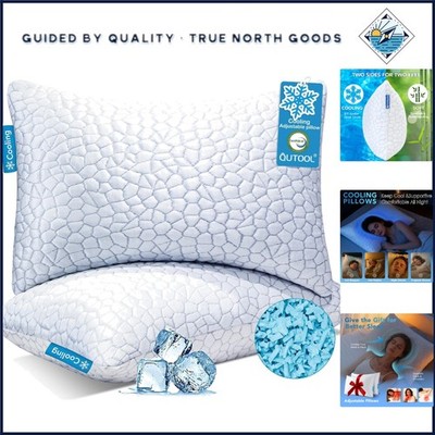 Cooling Memory Foam Pillows Set of 2, Adjustable Firmness for All Sleepers