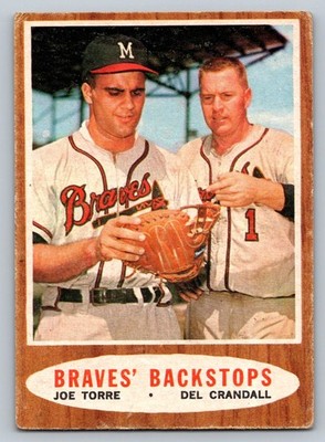 1962 Topps #351 Joe Torre Del Crandall Braves Backstops