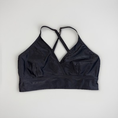 Tempt Me Black Adjustable Bikini Top Size Medium Racer Back