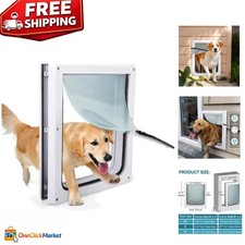 2-Way Lockable Dog Door for Large Pets - Weatherproof  Easy Install - 15.3"x...