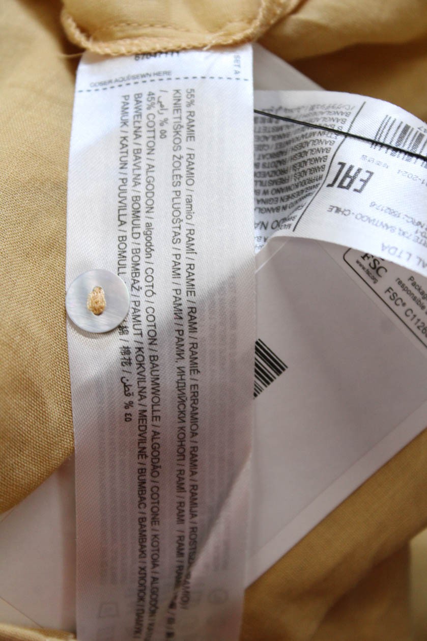 MNG Womens Yellow Basic Button-Up Blouse Collared… - image 5