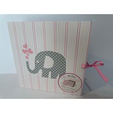 Baby My First Keepsake Box Pink Elephants Polka Dots Floral Stripes