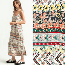 O'Neill Women’s Tank Floral Maxi Sundress Size Small Byron Mixed Print Ruffles