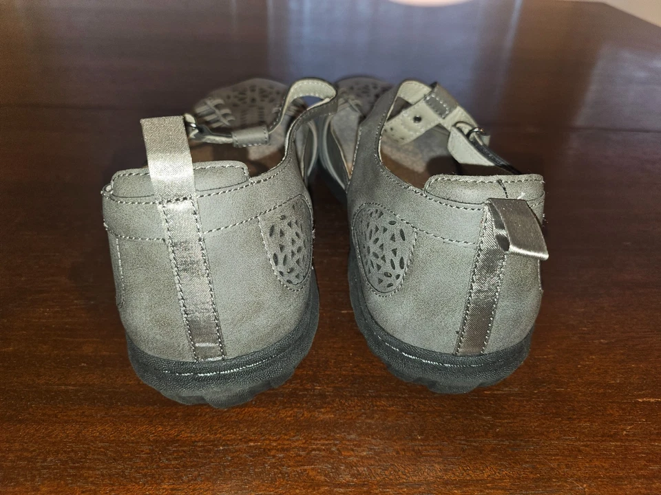 Jambu Womens Flat Mary Jane Grey Leather Buckle Shoes Size 12 M - Image 3 of 4