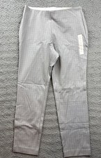 A New Day Skinny Ankle Pants Womens 8 Gray Check High Rise Stretch Fitted