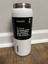 Owala 32OZ Freesip Stainless Steel Water Bottle Leak Proof Sleek White No Lid