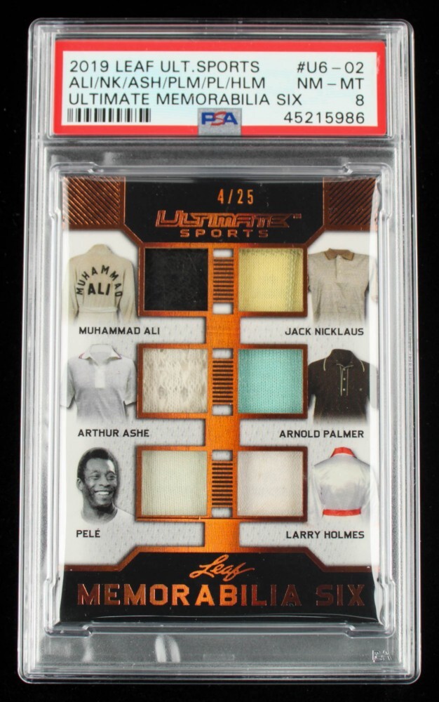 2019 Leaf Ultimate Sports Memorabilia 4/25 Muhammad Ali Jack Nicklaus Pele PSA 8