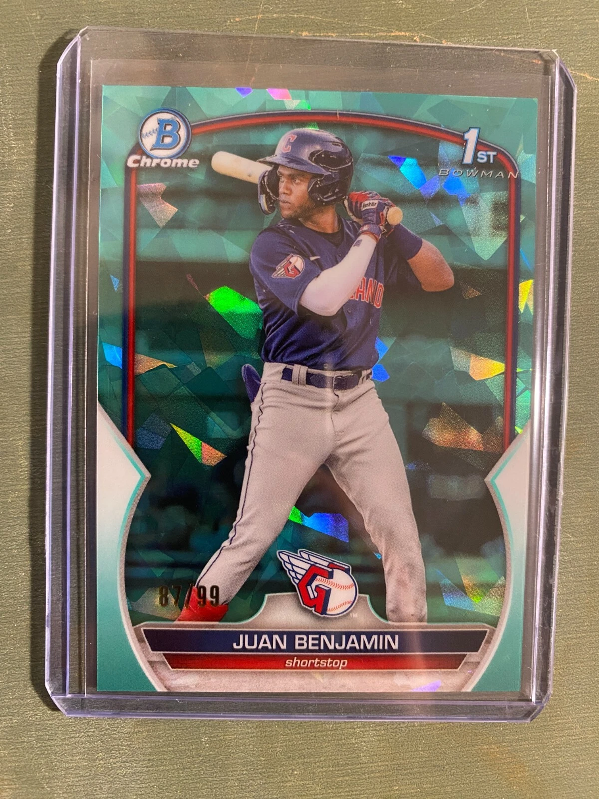 2023 Bowman Chrome Sapphire Juan Benjamin 1st #87/99 Aqua Guardians BCP-151