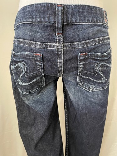 Silver Women's Dark Wash Toni Light Distressed Boot Cut Jeans - 28x33 - Picture 6 of 12