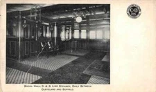 C and B Line Steamer Social Hall Ship Interior Vintage Postcard JH230198