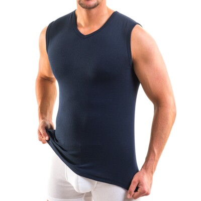 HERMKO Herren Muskelshirt Bio-Baumwolle V-Neck Atlethic Vest Basic 3050      