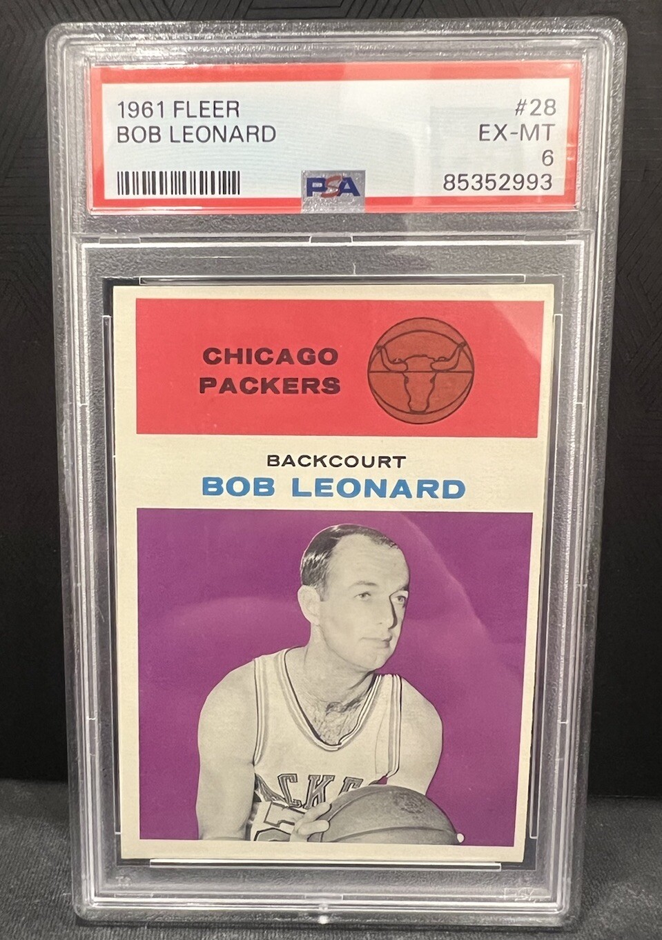 1961 Fleer #28 Bob Leonard PSA 6 EX-MT Chicago Packers